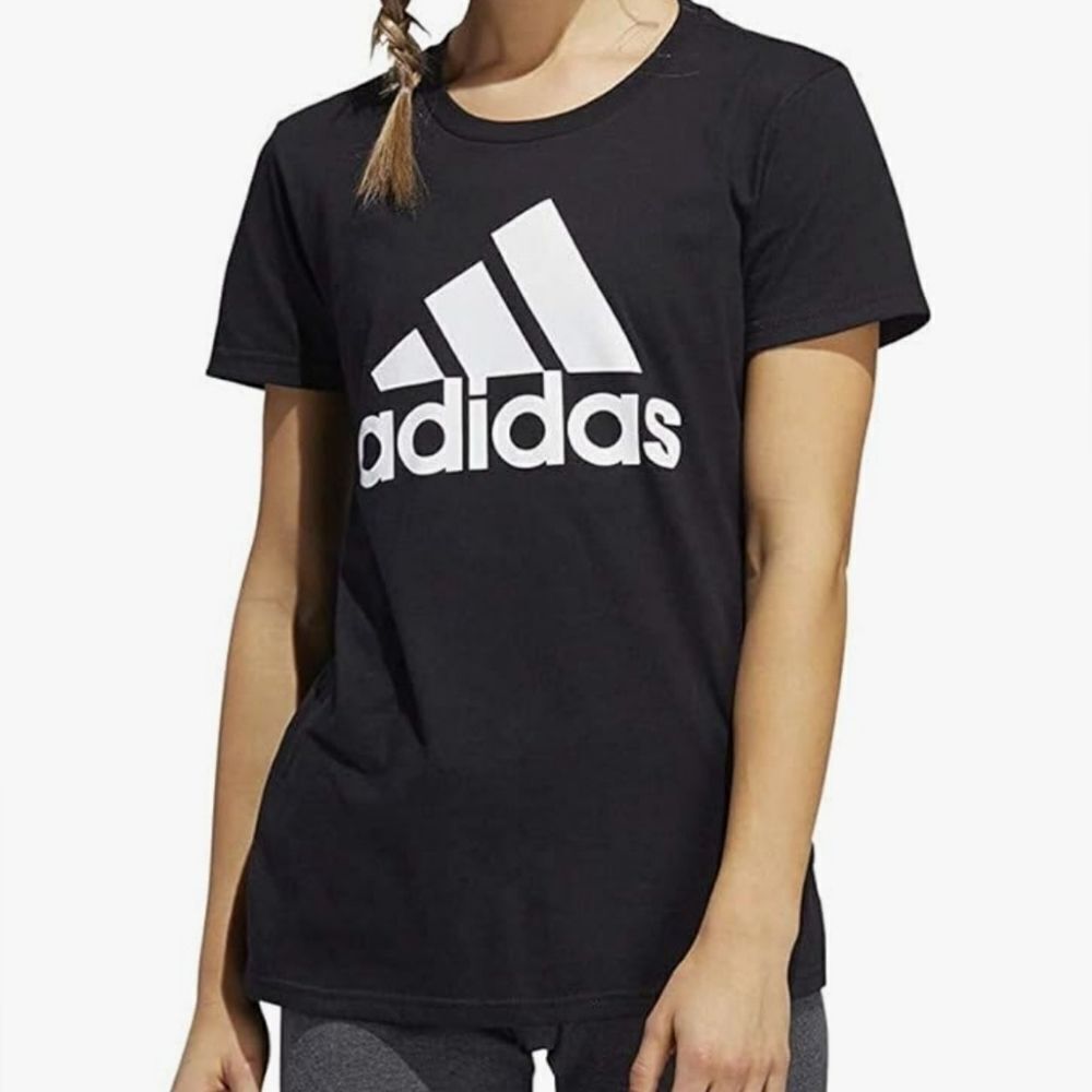 adidas Women's Black Crewneck Short Sleeve Graphic Top